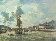 Johan Barthold Jongkind Entrance to the Port of Honfleur (Windy Day) (nn02) Spain oil painting reproduction